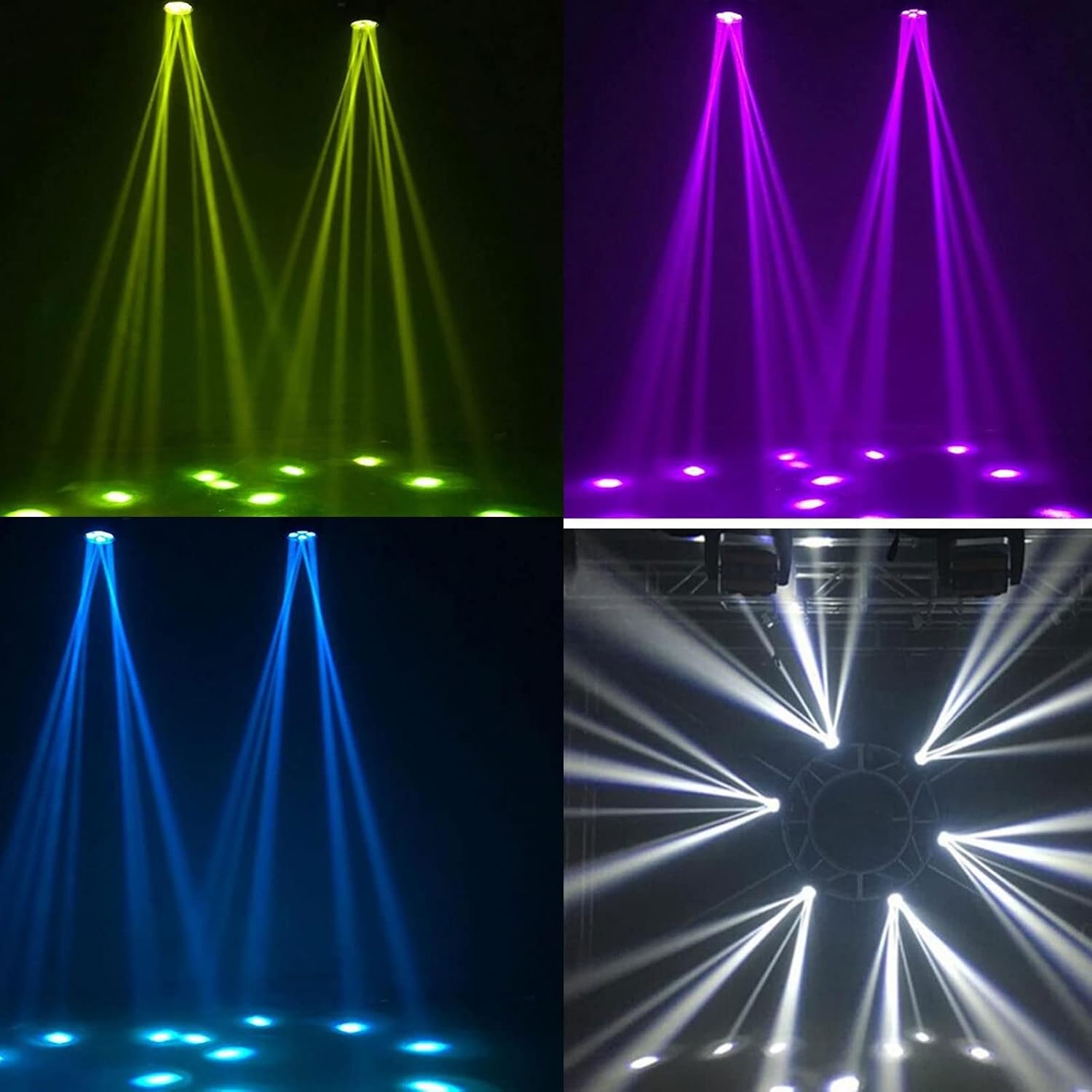 LED 4X25W Beam Moving Headlights with DMX512 Control Stage for DJ Disco Club Party Dance Wedding Bar Theater Pub Christmas (Size : EU Plug) (AU Plug)