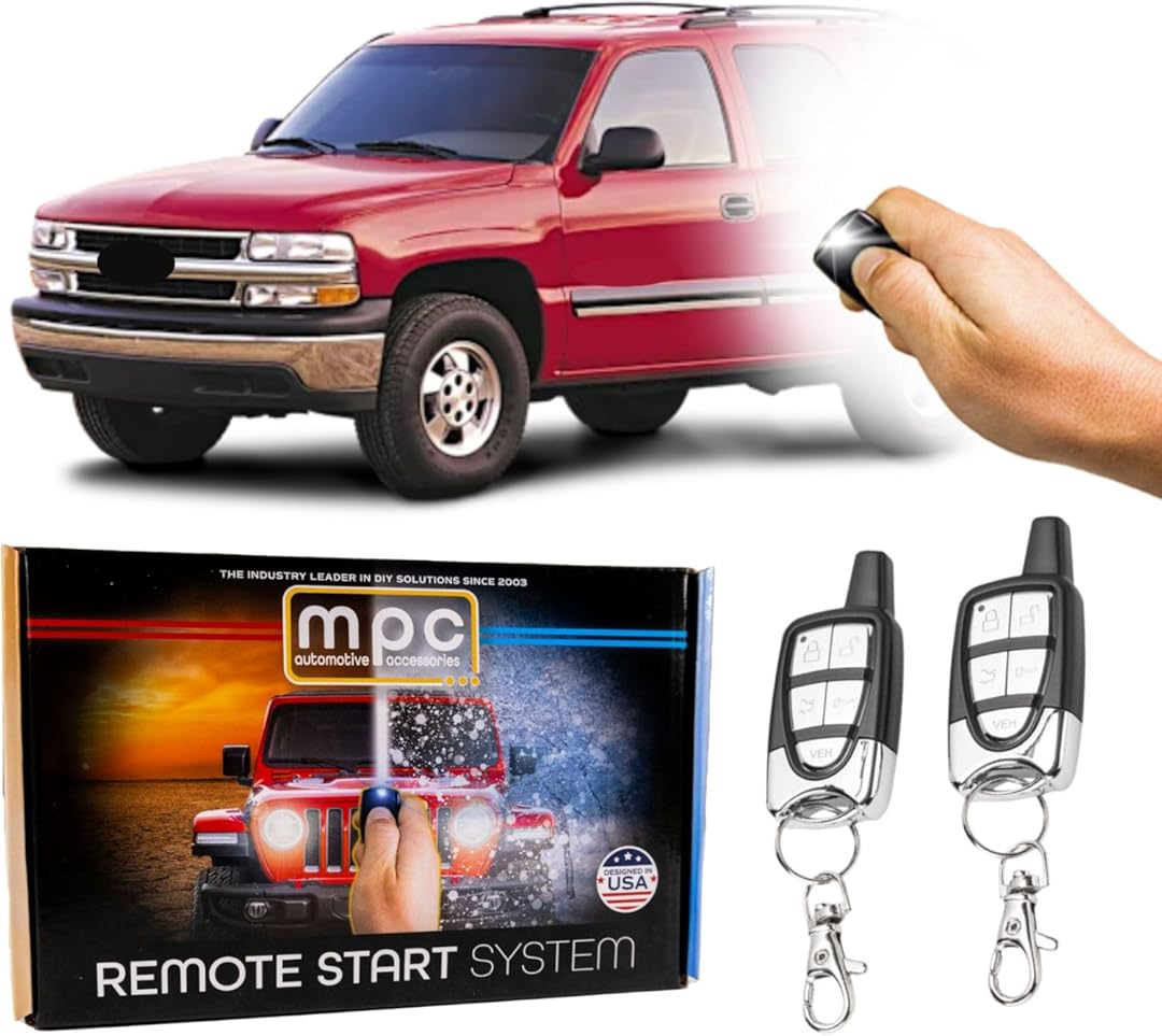 MPC 5-Button Remote Starter Compatible with 1999-2002 Chevrolet Tahoe |Gas| |Key-to-Start| (2) 5-Button 1-Way Remotes - Up to 1,500' Range