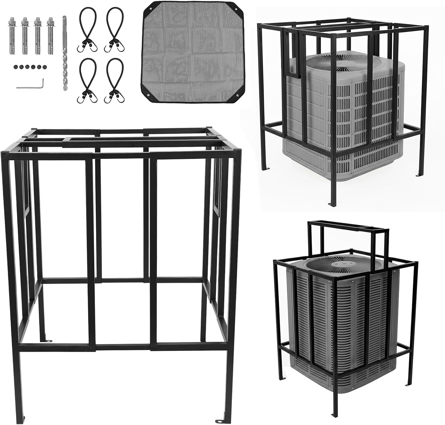Air Conditioner Cage,Heavy Duty & Reinforced Anti-Theft Design Height and Width Cage Fence with Anti-Theft Screws
