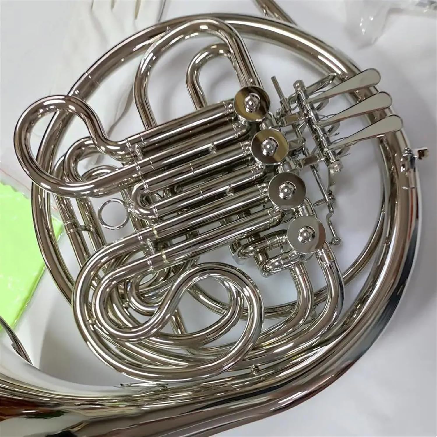 Brass French Horn Nickel Plated 4-key Double French Horn Cupronickel Tuning Pipe