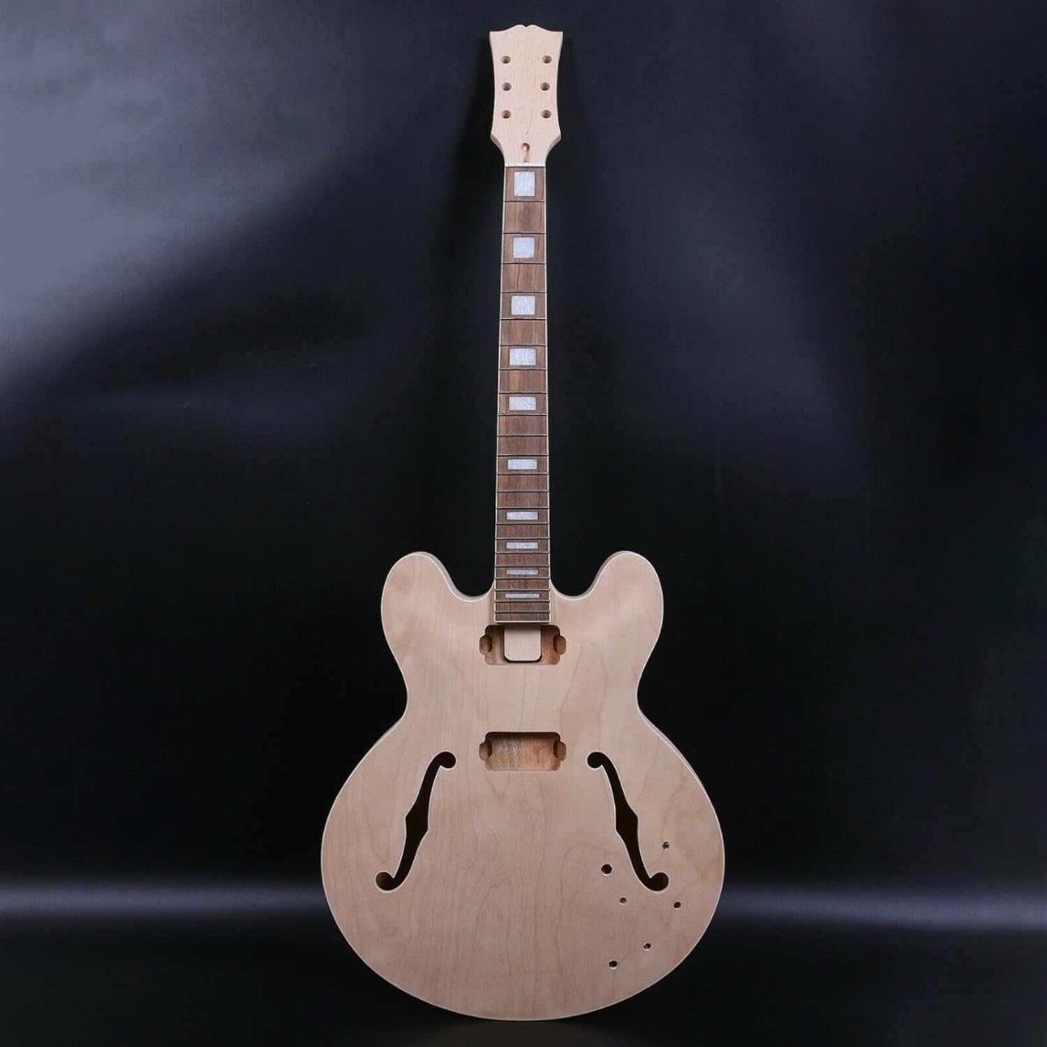 DIY Electric Guitar Kit Unfinished Electric Guitar 1set Guitar Kit Maple Guitar Neck and Guitar Body DIY Hollow Electric Guitar