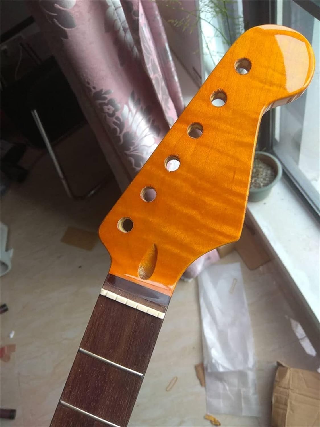 TSTS 21 22 Frets Maple Electric Guitar Neck Rosewood Fretboard Inlay Dots Guitar Accessories Parts Guitar ​Neck Replacement (Color : 22 Frets)