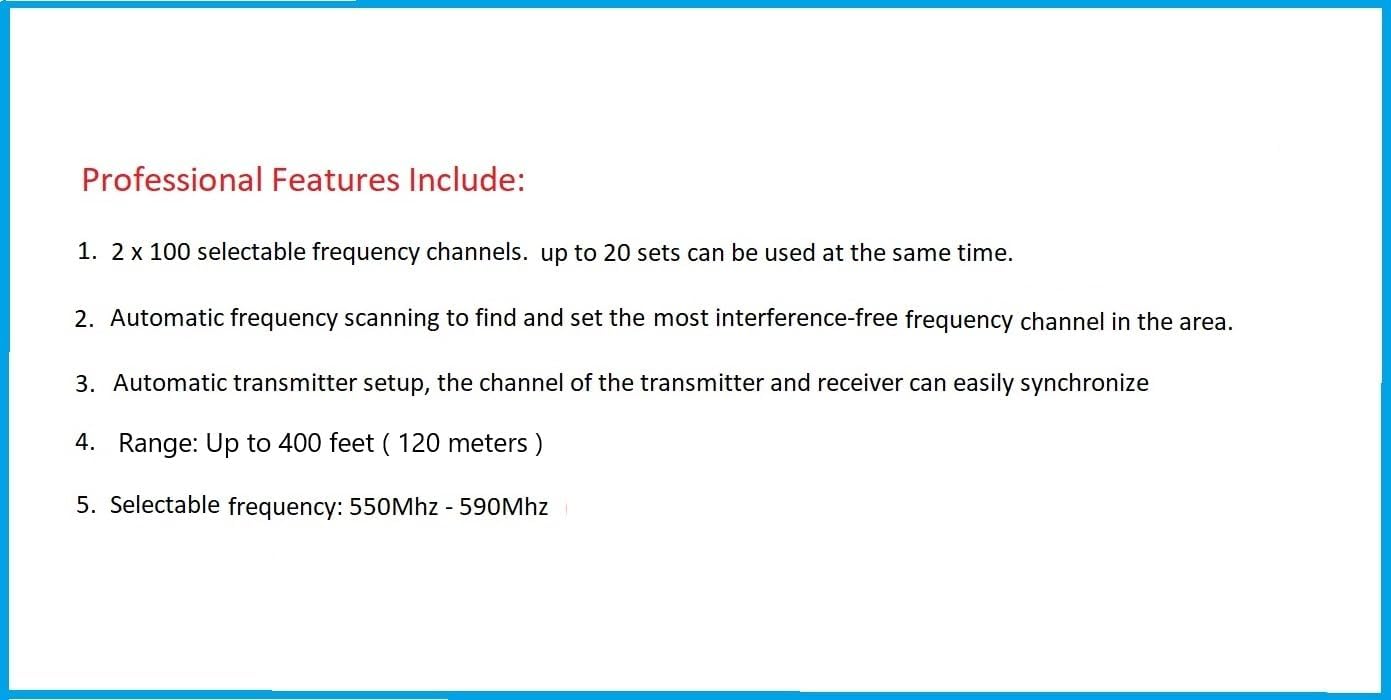 GTDaudio 2x100 Adjustable Channels UHF Wireless Cordless Handheld Microphone Mic System Ideal for Church, Karaoke, Dj Party, Range 400 ft,
