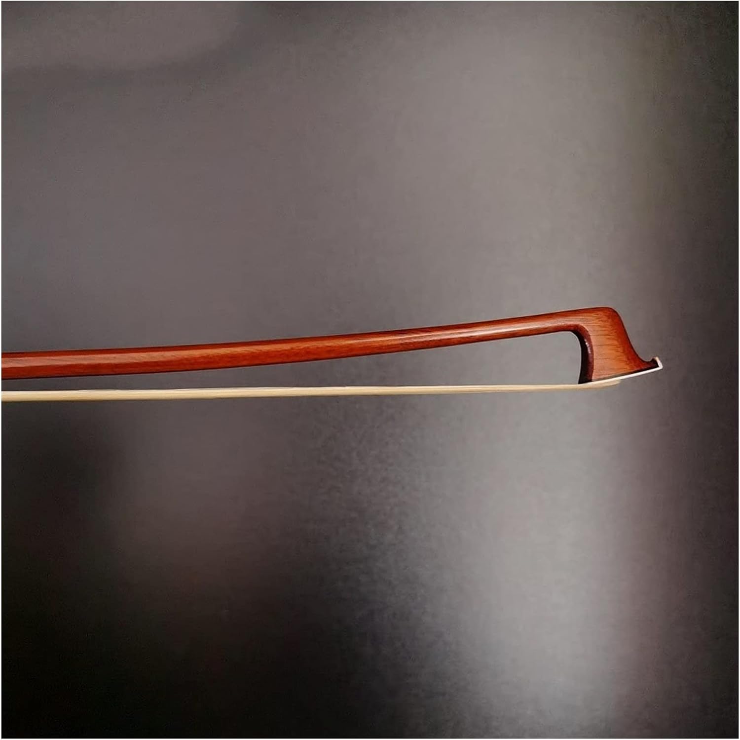 TSTS 4/4 Size Bass Bow Brazilwood Round Stick White PC Materil Frog English Style Nickel Silver Parts Full Size Violin Bow