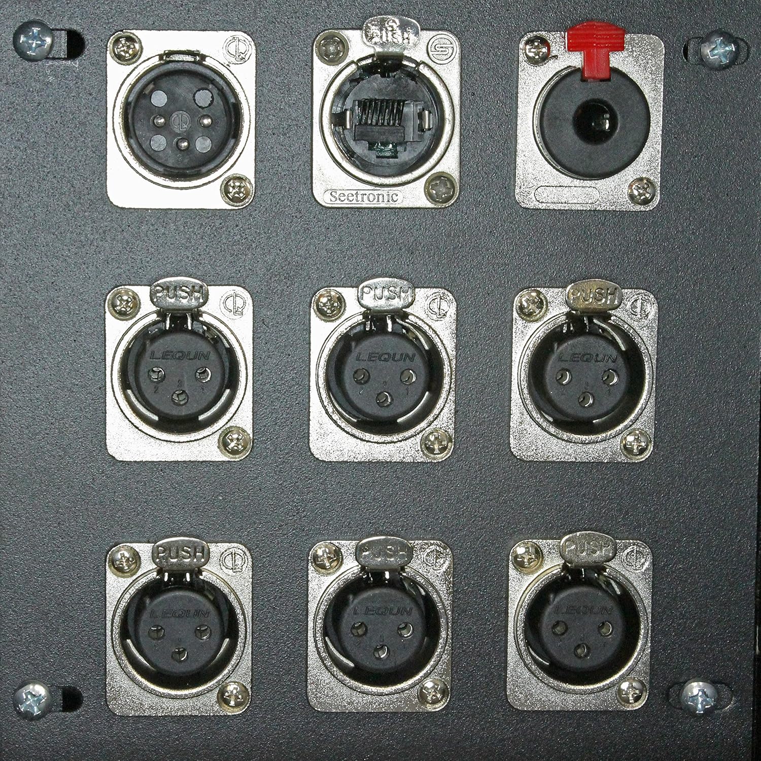 Pro Audio Recess Stage Floor Box Black (6-XLR Female + 1-XLR Male + 1 1/4