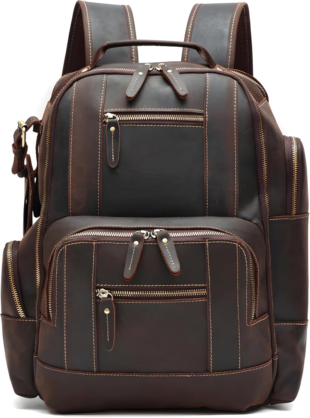 Genuine Crazy Horse Leather Backpack for Men 16