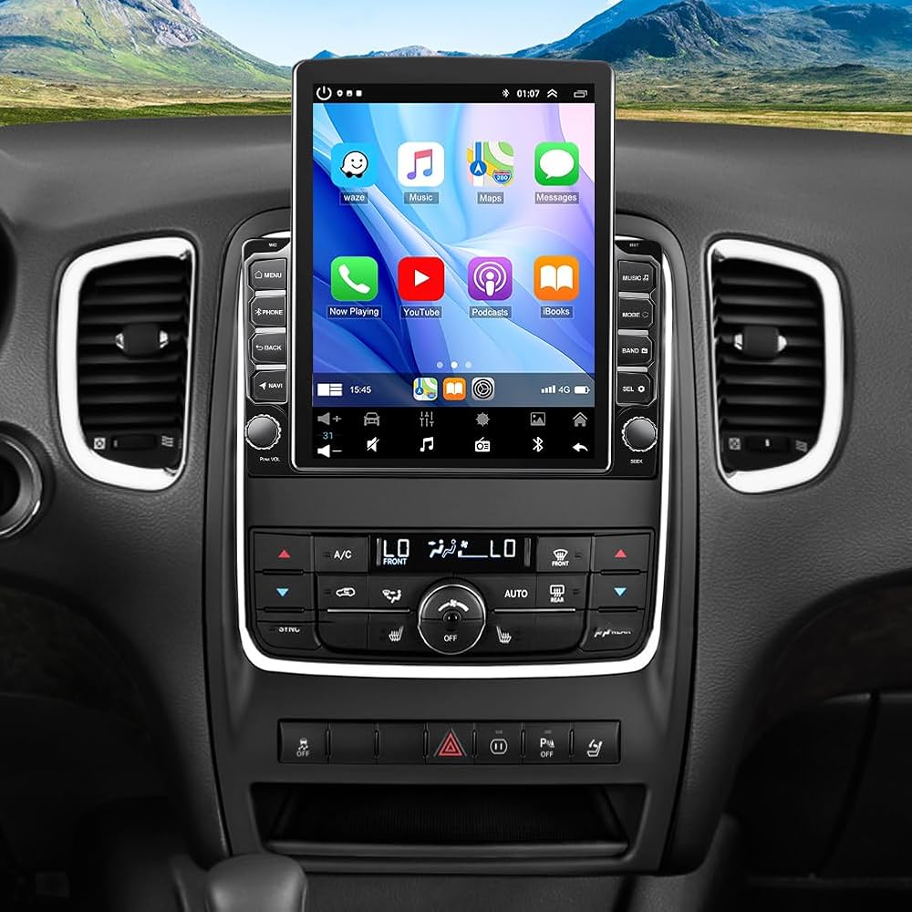 Double Din Car Stereo Radio for Dodge Durango 2011-2013 Android 13 9.7 inch Touch Screen Head Unit Car Stereo with Wireless Carplay Android Auto Support GPS Bluetooth WiFi FM RDS DSP Backup Camera