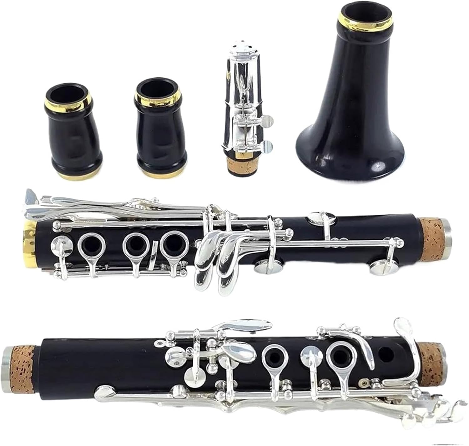 Clarinet Musical Instruments Clarinet Bb Wood Ebony Silver Plated 18 Keys Ebony Clarinet