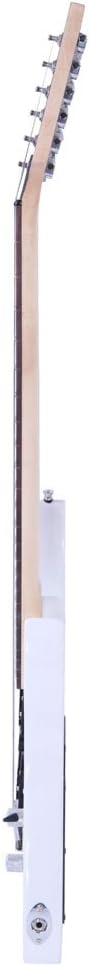 Dorill Full-Size Electric Guitar Package, White, 24-Fret Rosewood Fretboard, Maple Neck, Tremolo Bridge, with Gig Bag, Strap, Cable, Pick, Whammy Bar