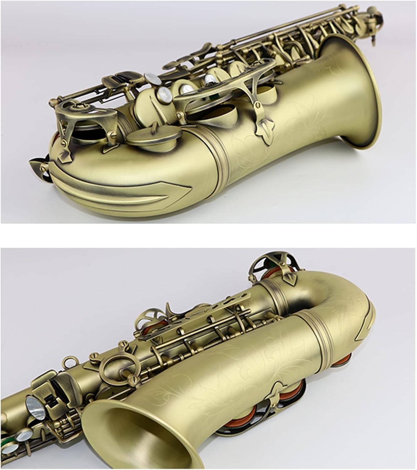 High Grade Antique Finish EB E- Flat Alto Saxophone Sax Shell Key Carve Pattern Woodwind Instrument with Case Other Aeccessaries Student Saxophone