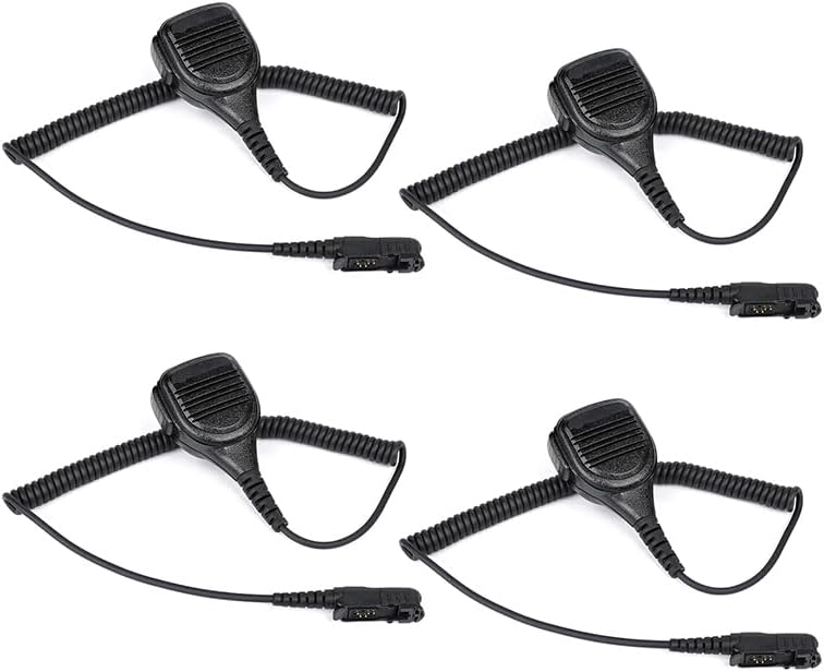 Arrowmax 4 Pack APM250-AX Speaker Mic - Compatible with Motorola XPR 3500/3300 Radios - Reinforced Cable Shoulder Microphone