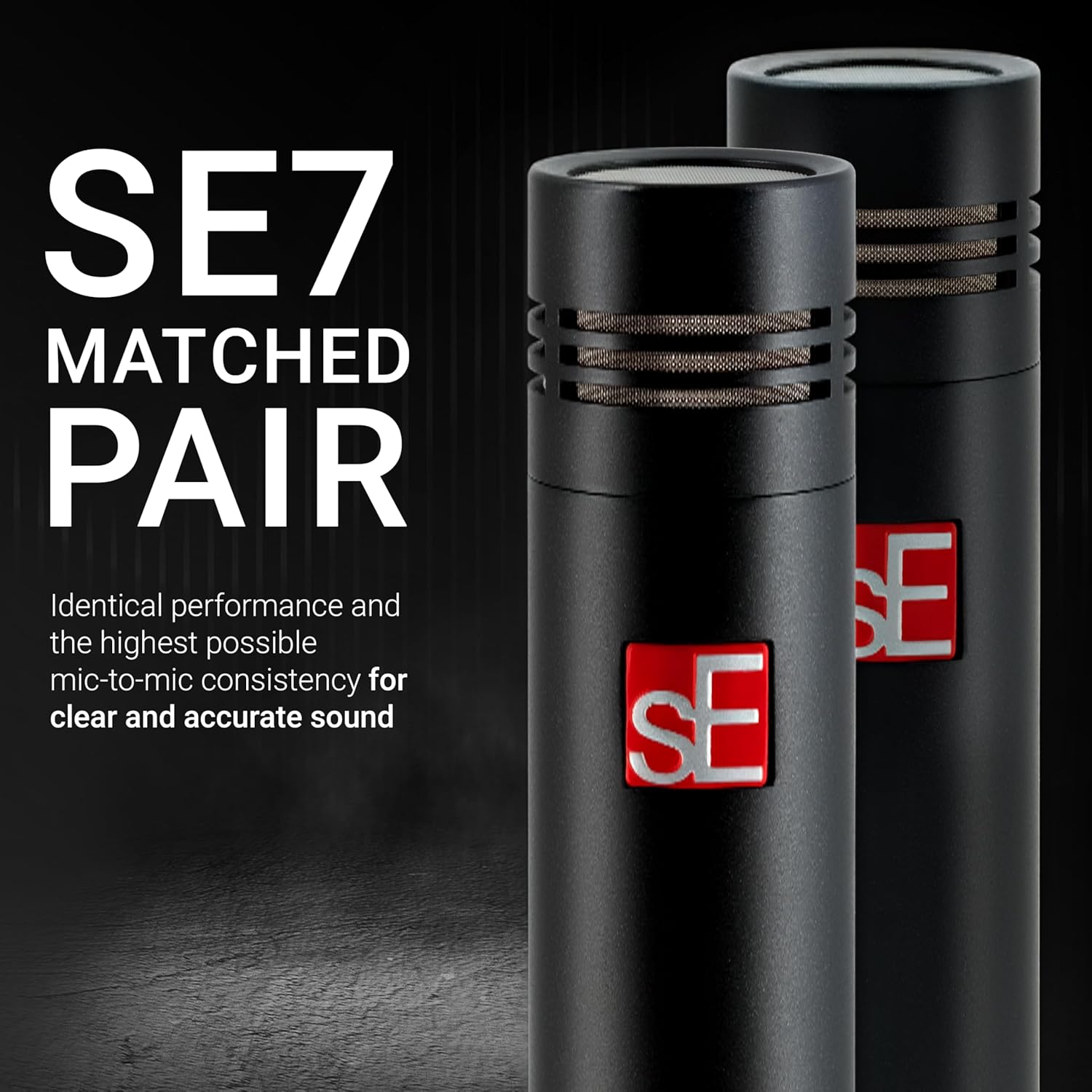 SE ELECTRONICS - sE7 Small Diaphragm Cardioid Condenser Microphone with Clip, Factory Matched Pair