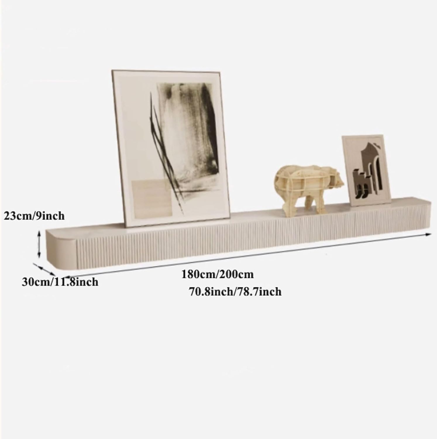 TV Stand TV Cabinet Wooden Floating TV Shelf, 70.8''/78.7'' Wall-Mounted TV Console, Floating Shelf for Under TV, Floating Entertainment Shelf, Floating TV Stand with Storage for Living Room Televisio