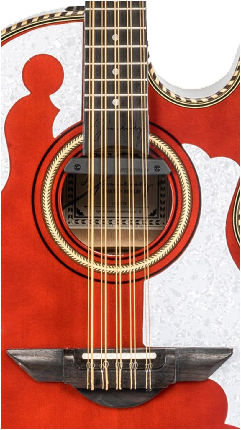 H Jimenez Bajo Quinto LBQ4ETR Trans Red Acoustic Electric w/Gig Bag, Cloth, Sta