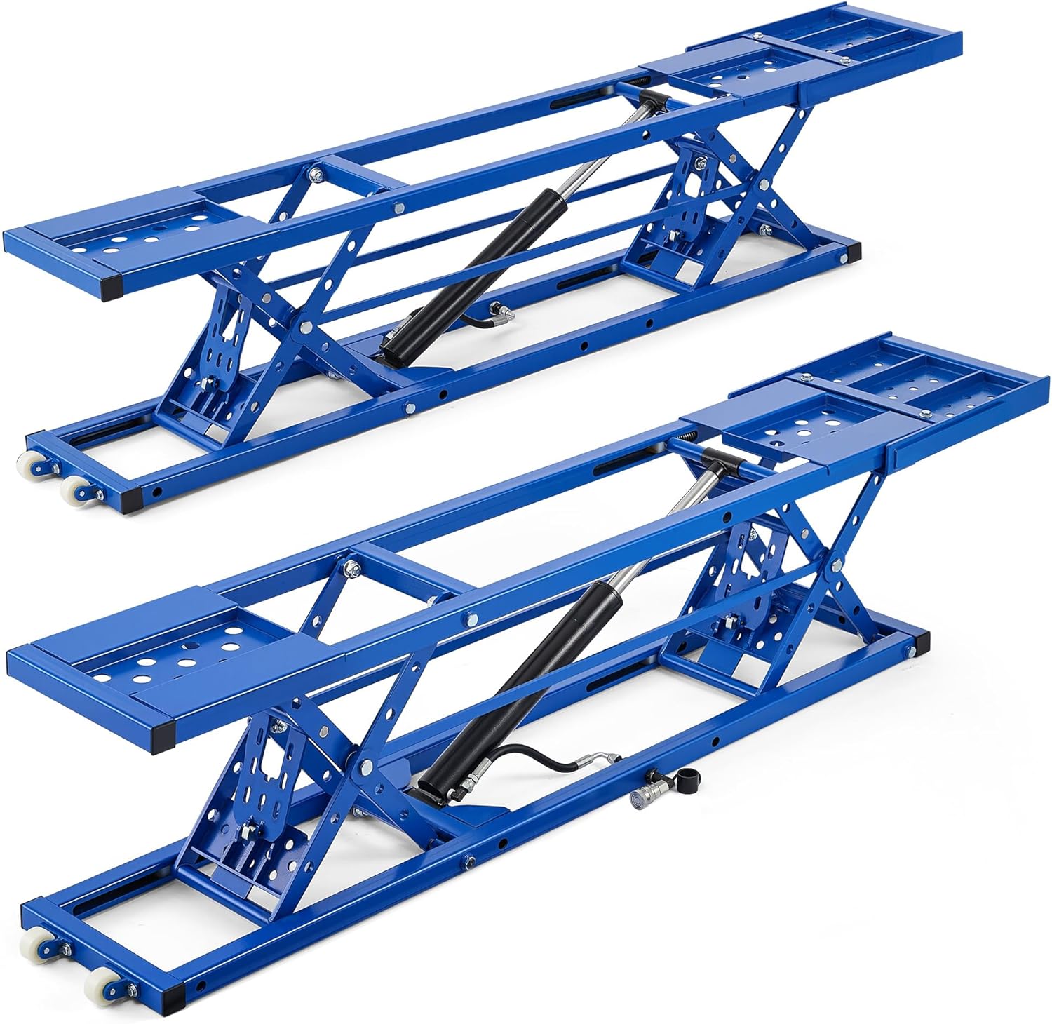 Orion Motor Tech Portable Car Lift with 7000lb Capacity, Adjustable Car Jack with 26.8 in Max Height for Sedan Pickup Truck SUV, Heavy-Duty 4 Post Portable Lift for Car with Auto Lock Extension Plates