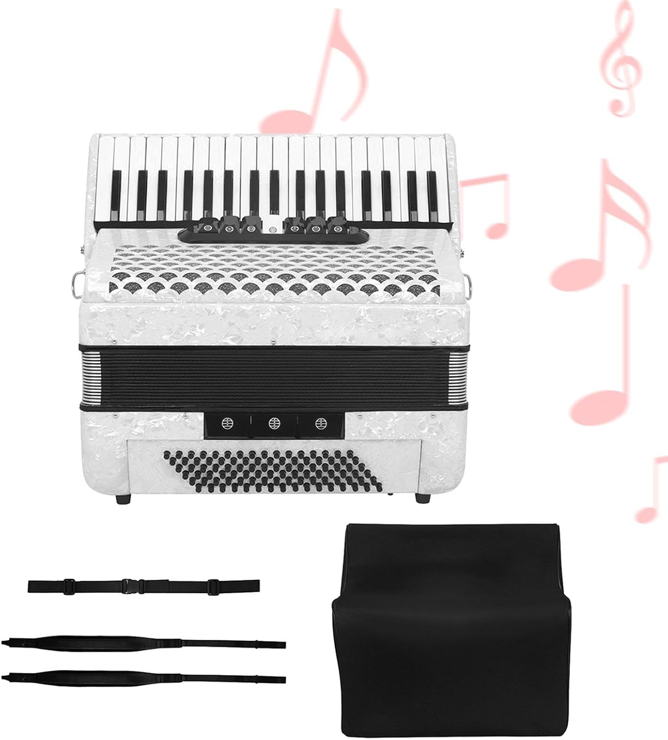 96 Bass 37 Key Entry Level Piano Accordion Hand Piano Accordion Educational Portable Musical Instrument for Music Lover