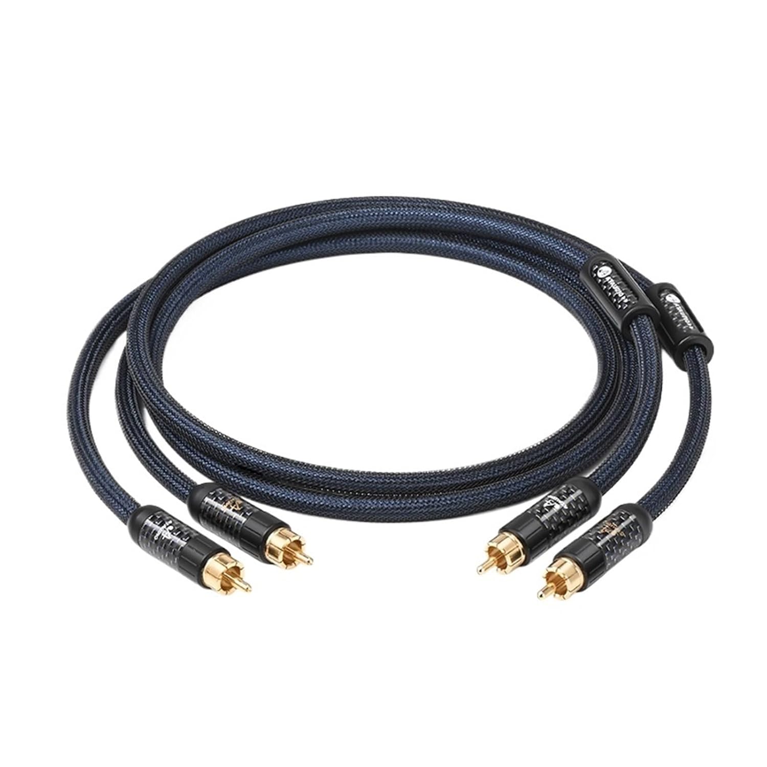 HiFi RCA Audio Signal Cable Pure Silver Male to Male Interconnect Cable 2RCA to 2RCA for Amplifier DAC TV(1.5m)