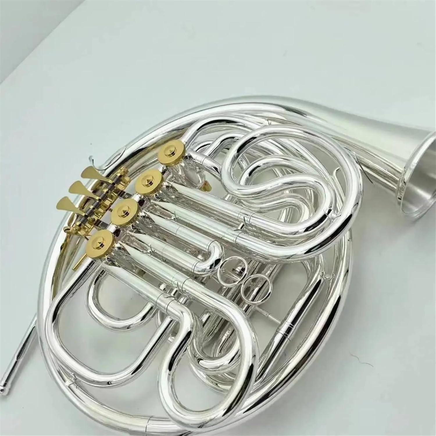 Brass French Horn French Horn Double 4 Keys F/Bb Silver With Accessories Case