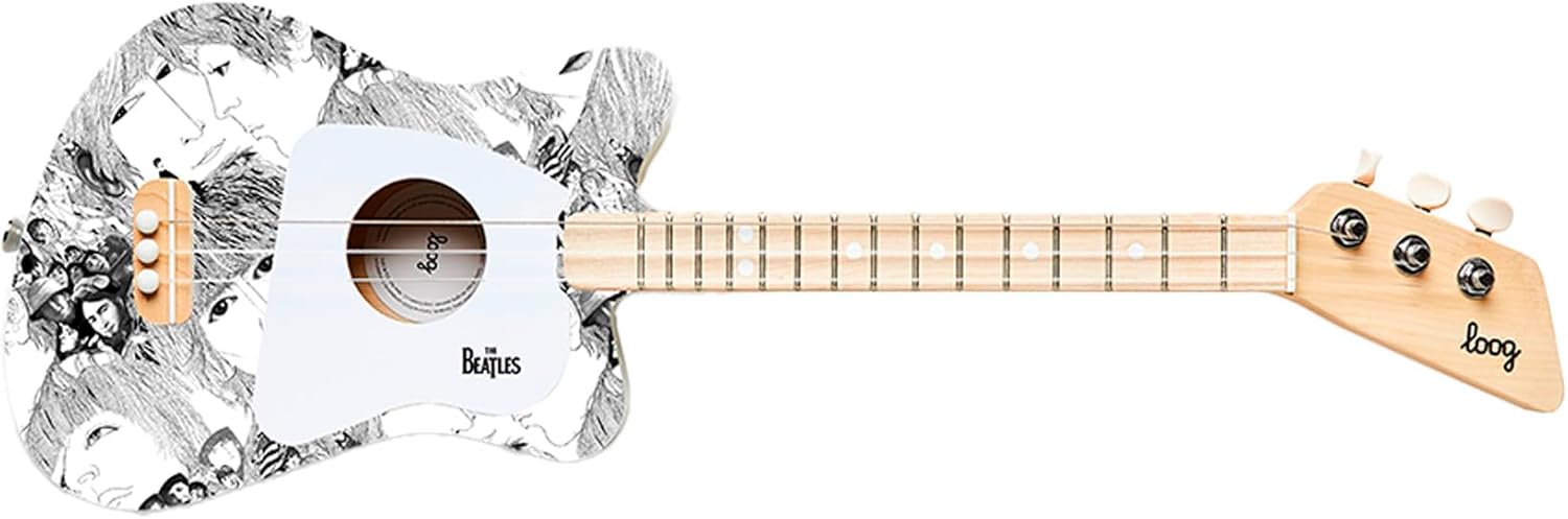 Beatles + Loog Mini Acoustic Guitar for Kids Toddler Children Ages 3+