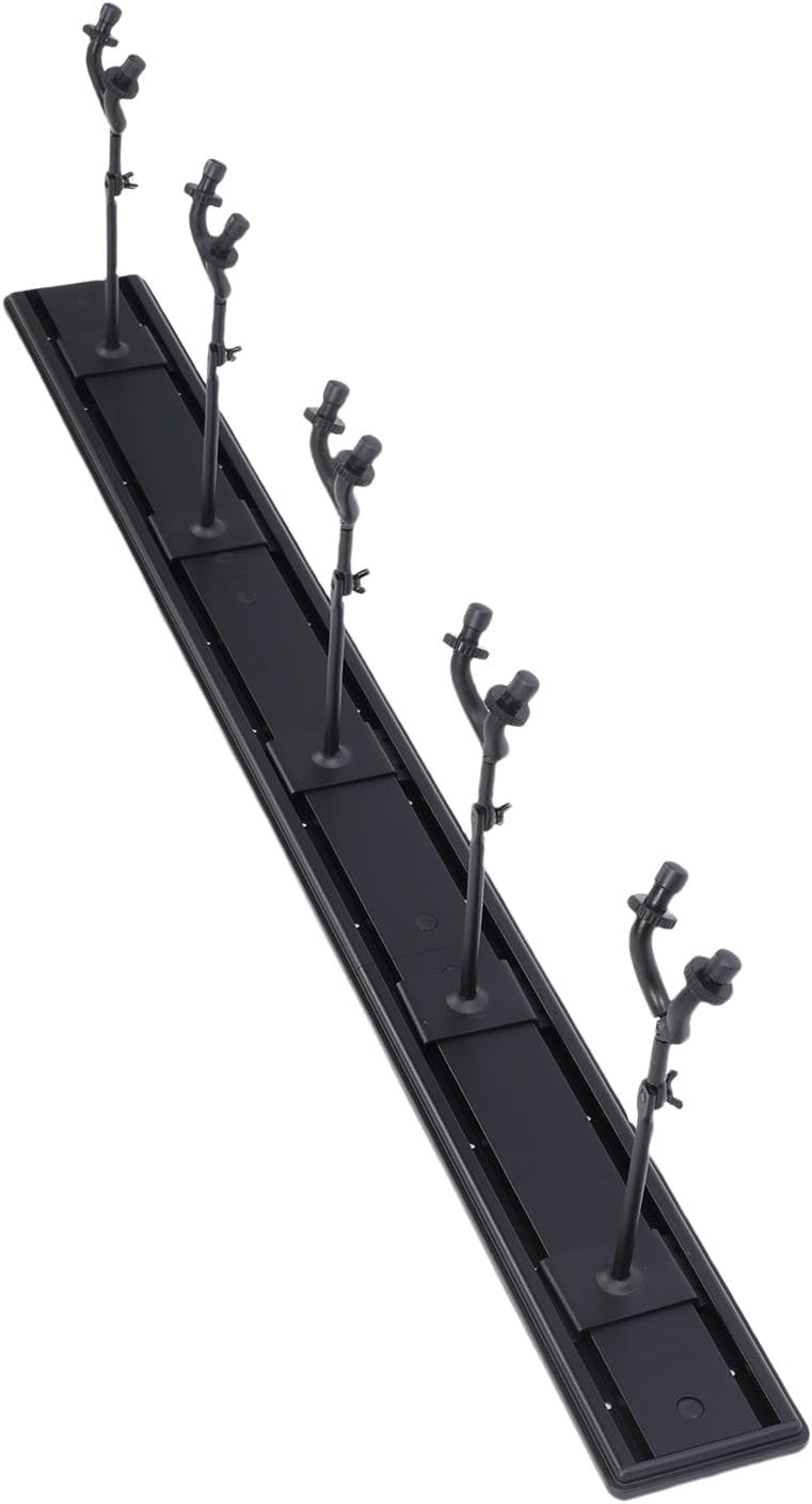 Wall Mount Guitar Rack with 5 Adjustable Hooks Metal Musical Instrument Hanger for Acoustic Electric Guitars Basses
