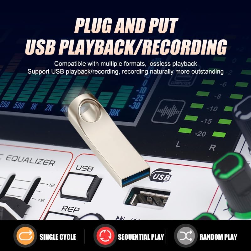 GF12 Multi-Function 12 Channel Audio Mixer with Multi-Effect Processing Built-in Large LCD Color Screen Built-in 7-Stage Equalizer and 99 Reverb DJ Mixer for Performance and Studio (GF12)