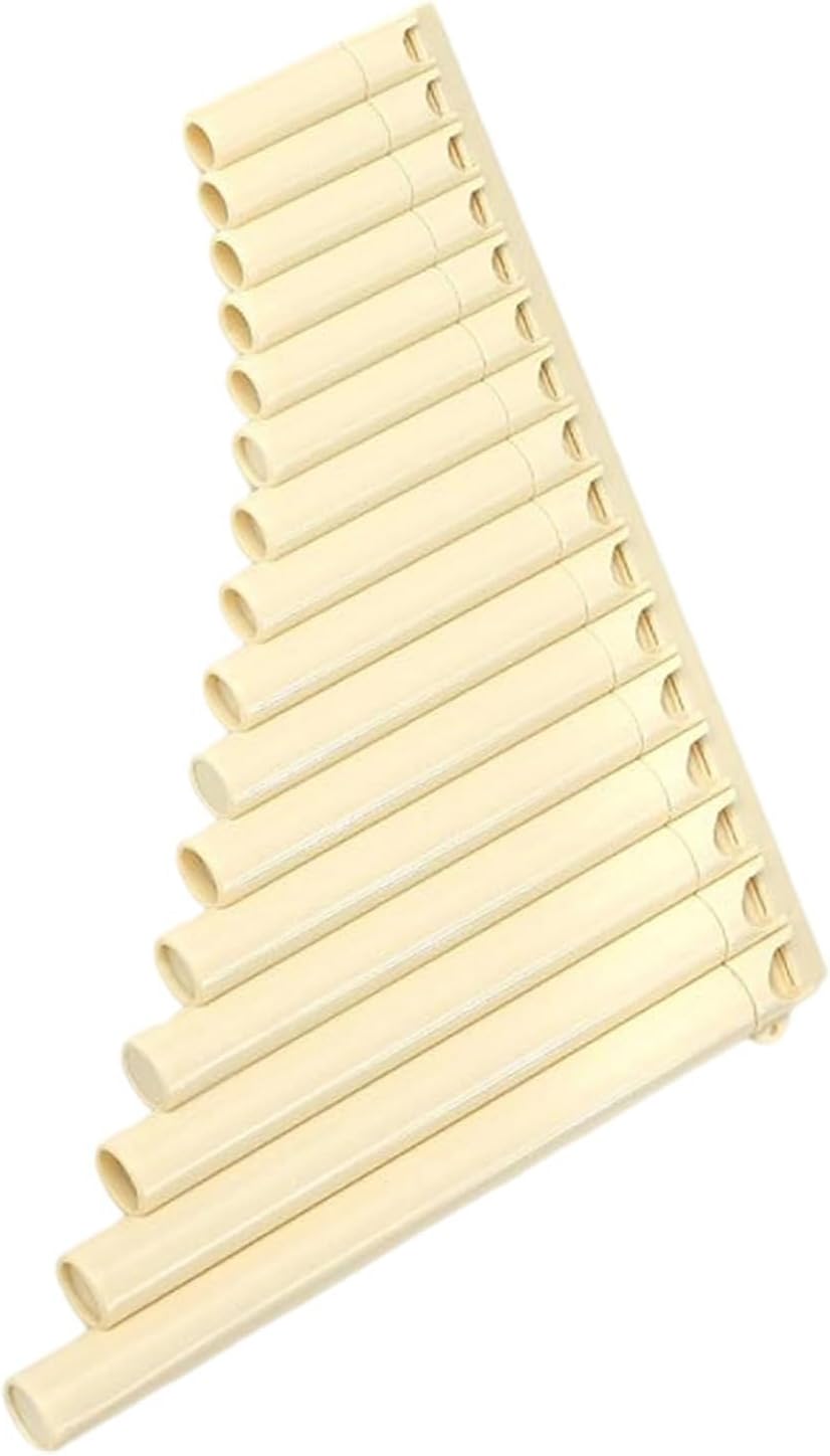 25 Pipe C Key Pan Flute Colorful Easy To Learn Pan Flute 16 18 Pipe Woodwind Professional Instrument With Accessories(16 beige)