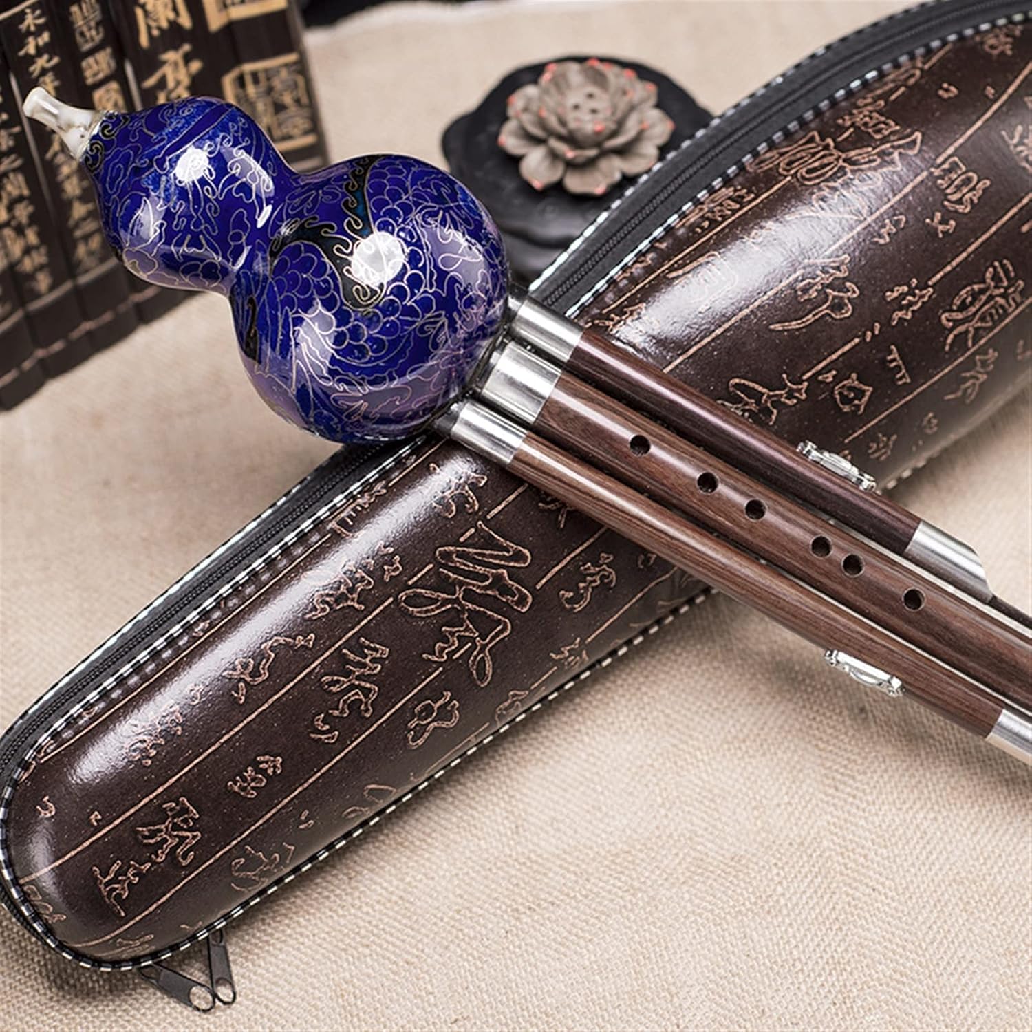 FLFL Hulusi C Key Hulusi Handmade Flute Ethnic Musical Woodwind Instrument (Color : Bb Key)