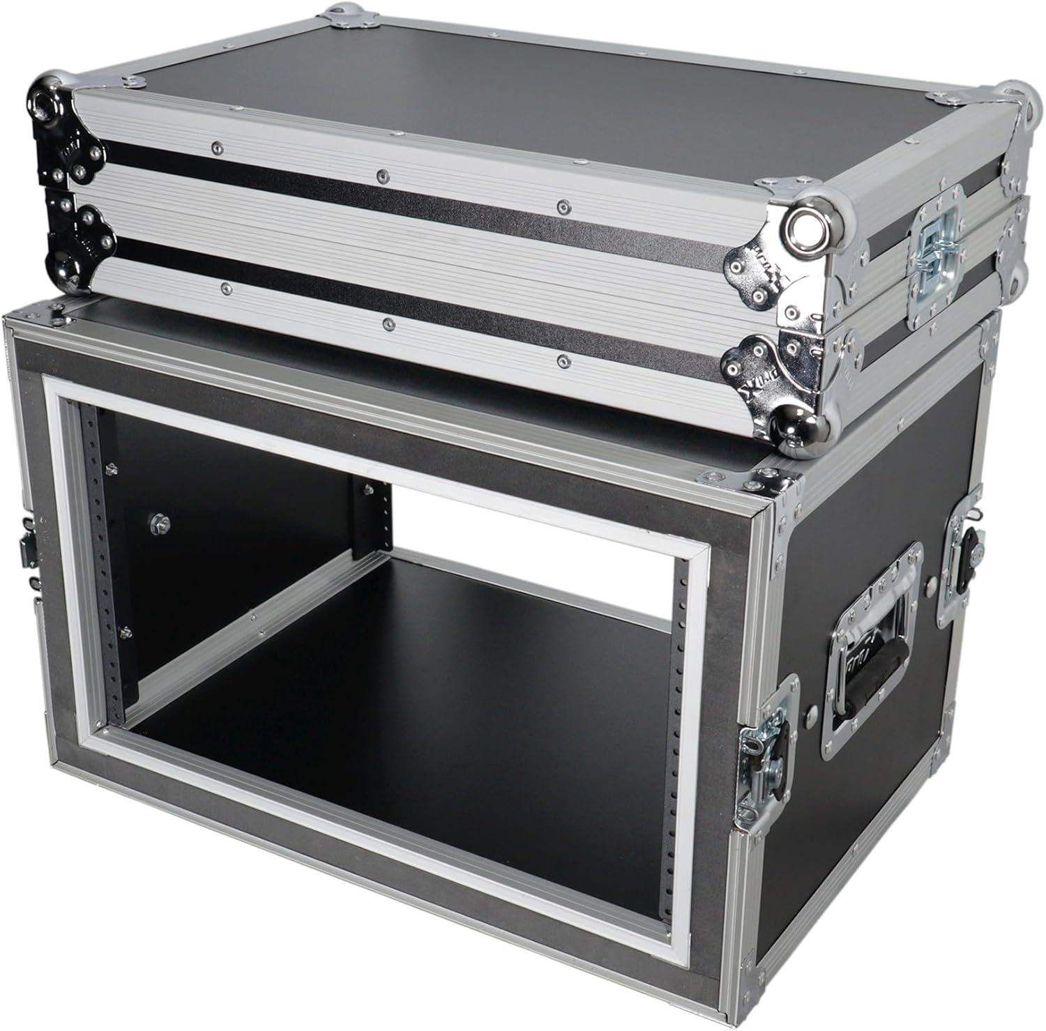 Prox Racing Parts 6 U Space Vertical 10 U Slant Top Load PRO DJ Mixer Rack Flight Road Ready Case T-6MR