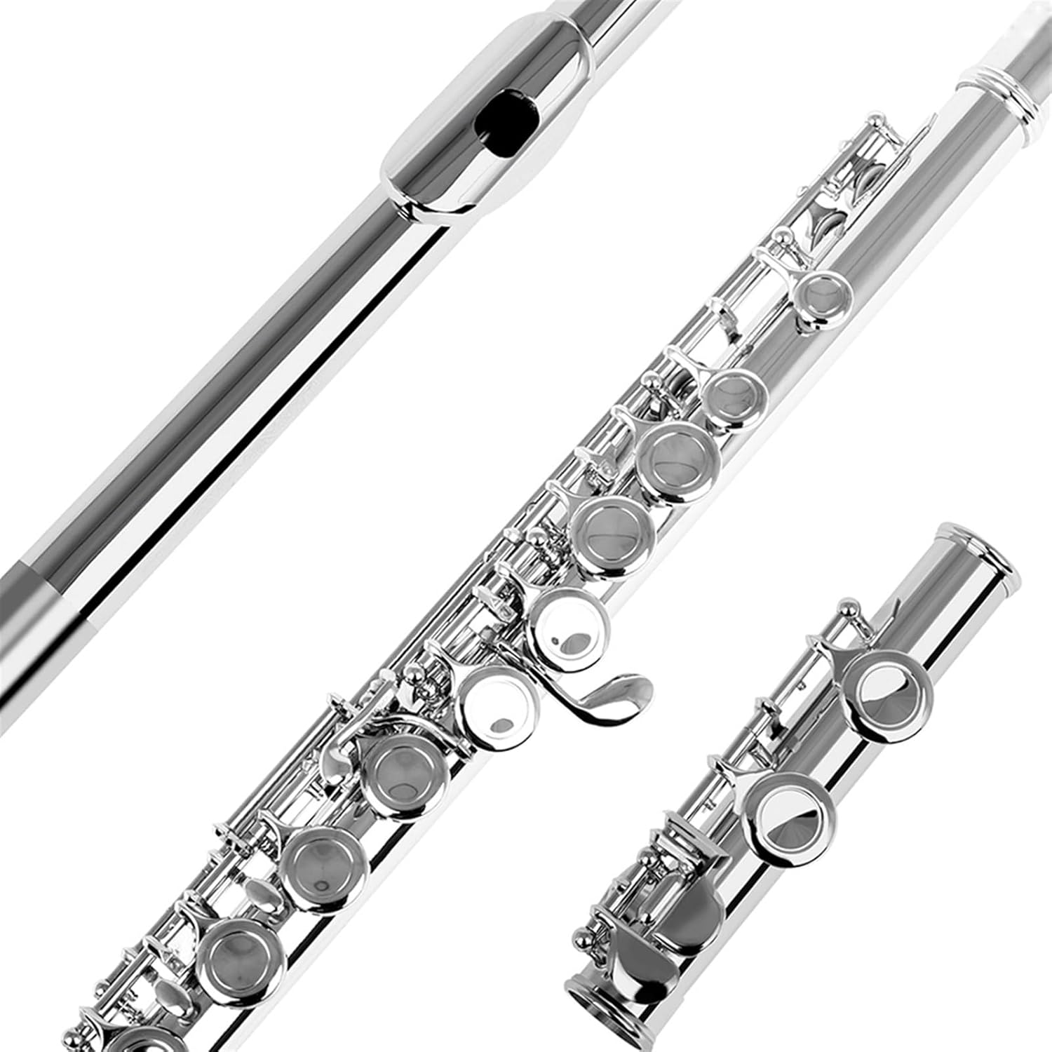 Flute 16 Holes Flute C Tone Closed Hole Silver Plated Cupronickel Flute Woodwind Instrument Flutes Musical Instruments