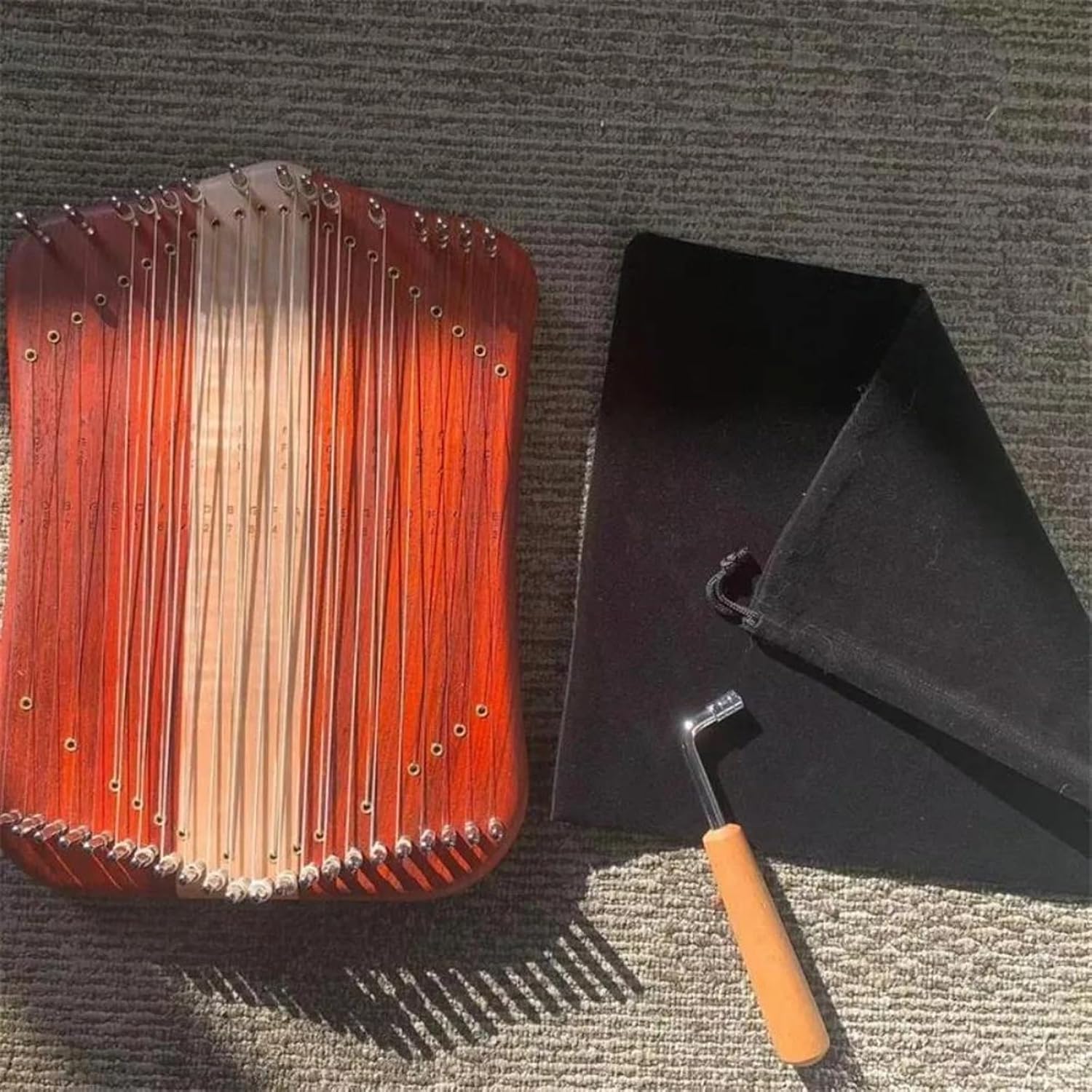 Lyre Harp Set Lyre Harp 37 Strings Professional Chromatic Scale Lyres Portable Small Harp Stringed Instruments Beginners Accessories