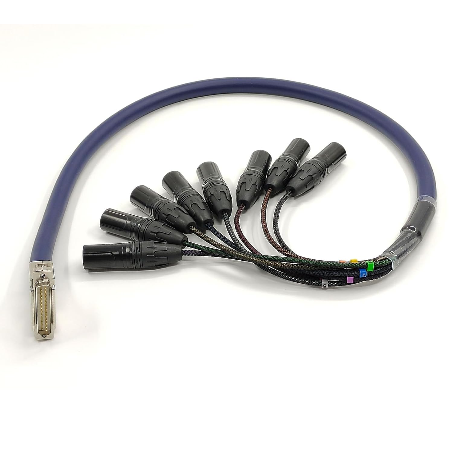 1Meter DB25 Male to 8 XLR Male Audio Snake PVC Cable