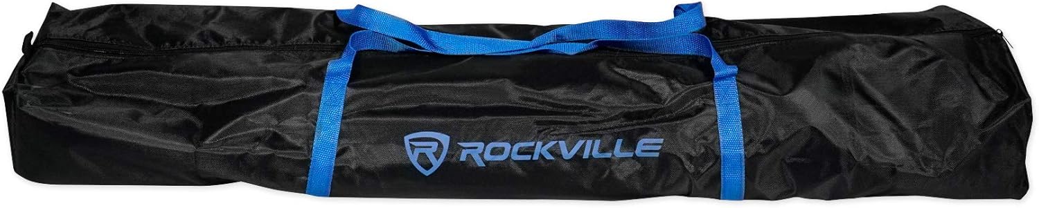 Rockville SPGN158 Bundle: (2) 15-in Passive 1600W Peak / 400W RMS 8-Ohm DJ PA Speakers, Pair Tripod Stands with Carry Bag + (2) 20 ft 1/4-Speakon Cables, 5-Items
