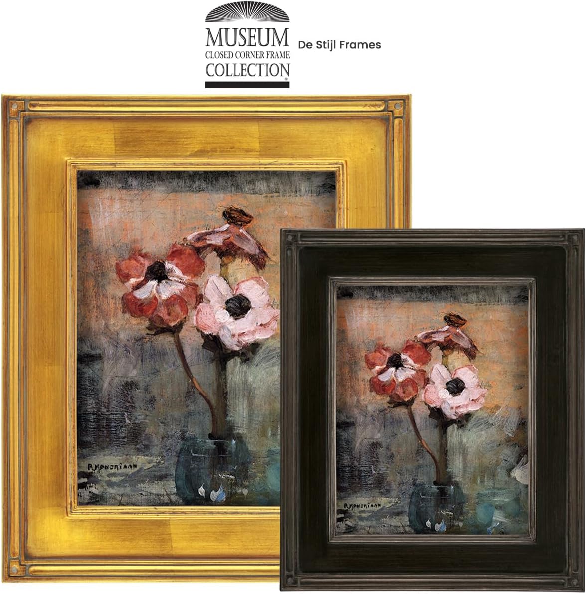 Creative Mark Plein Air Museum Collection De Stijl Open Back Art Frame - 11x14-6 Pack Gold - Art Deco Wood Composition Hand-Leafed Museum-Quality Closed-Corner | Does Not Include Glass or Backing