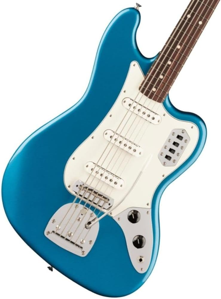 Fender Vintera II '60s Bass VI - Lake Placid Blue Bundle with Fender FB620 Electric Bass Gig Bag (Black), 12-Pack Picks and 10ft Instrument Cable