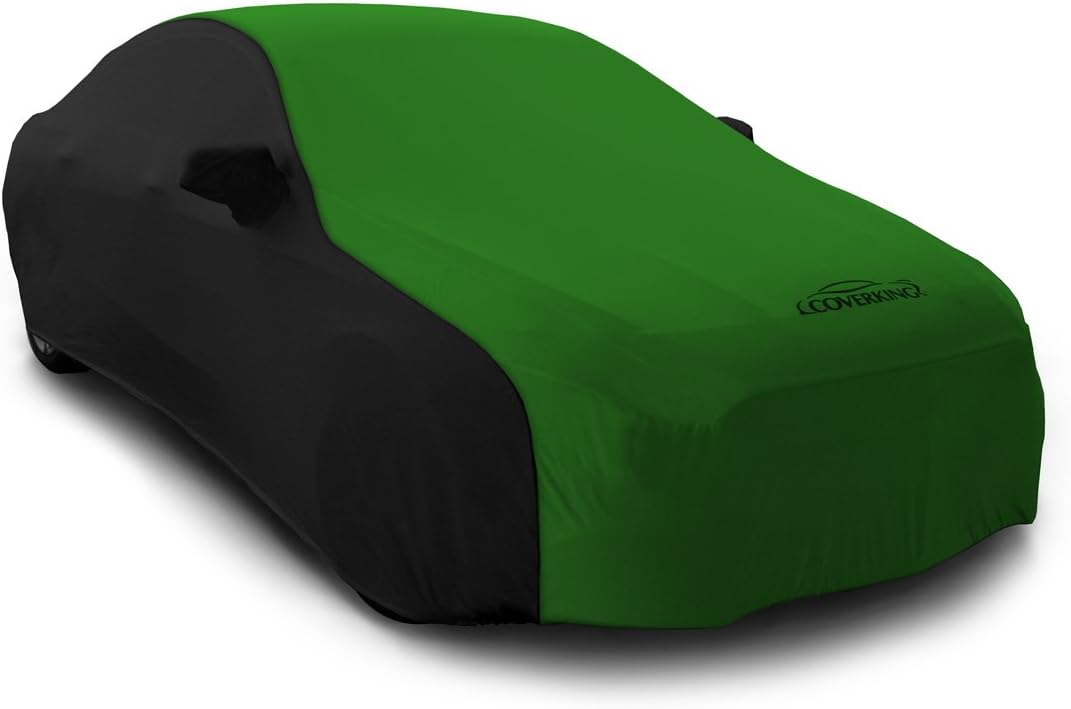 Coverking Custom Car Cover for Select Pontiac G8 Models - Satin Stretch (Synergy Green with Black Sides)