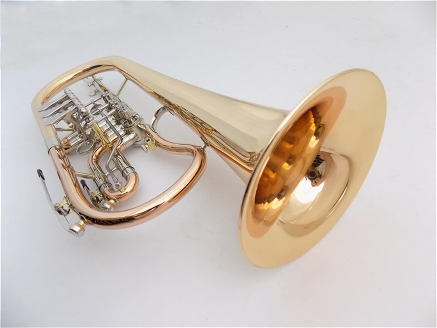 FLFL Student Trumpet Bb Thick Tube Cornet Gold Brass with Shell Mouthpiece Horn Thick Tube Cornet Musical Instrument