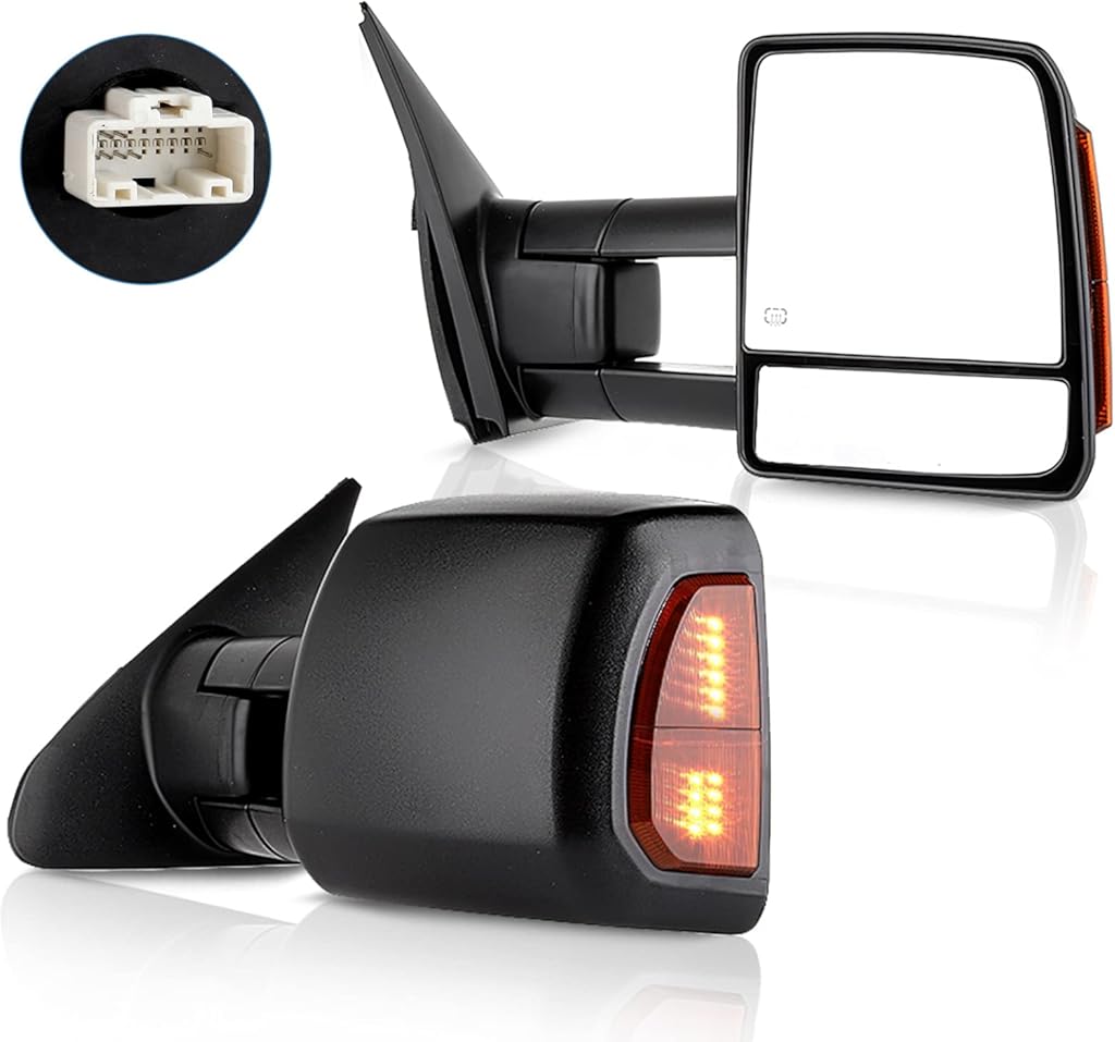 ECCPP For Toyota Automotive Exterior Mirrors Towing Mirrros Replacement Fit For 2007-2014 For Tundra With Power Adjusted For Main Mirror-Heated-Amber Signal-Pair