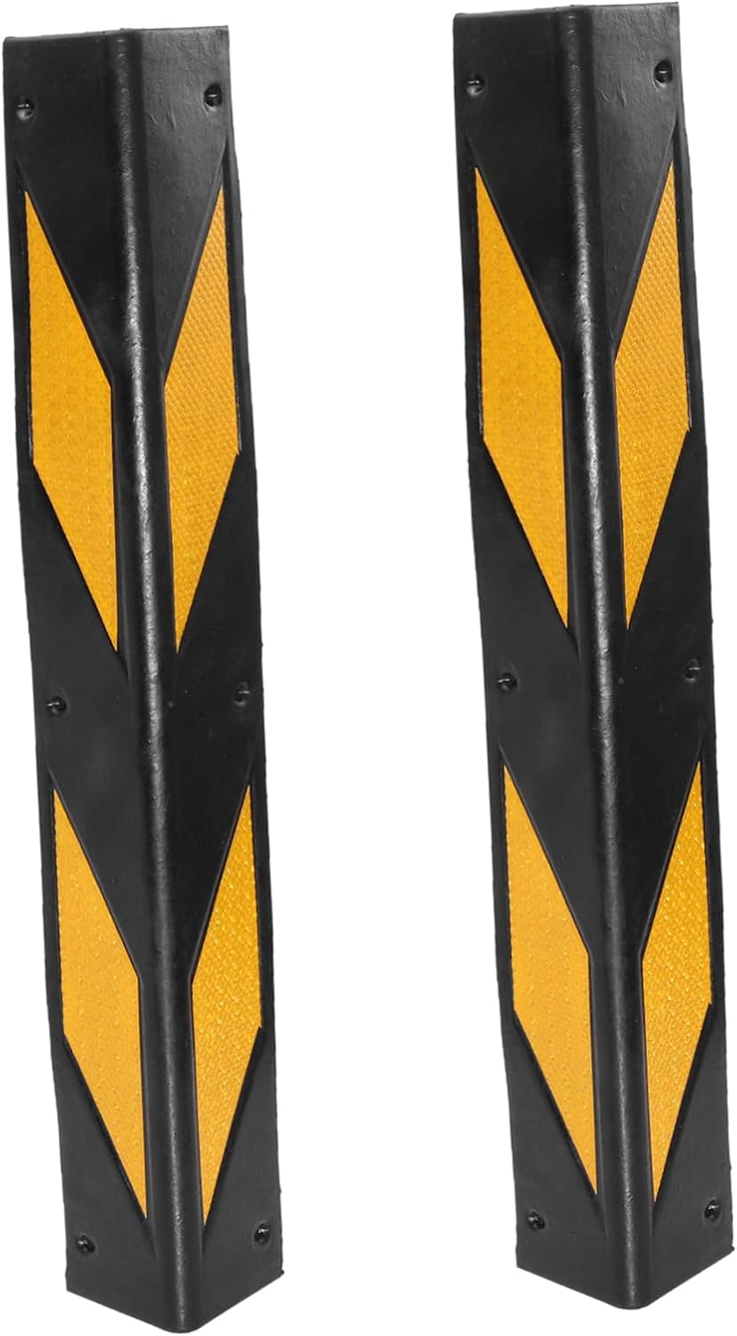 Amosfun 2pcs Reflective Rubber Corner Guards for Cars Garage Wall Protectors Corner Safety Strip