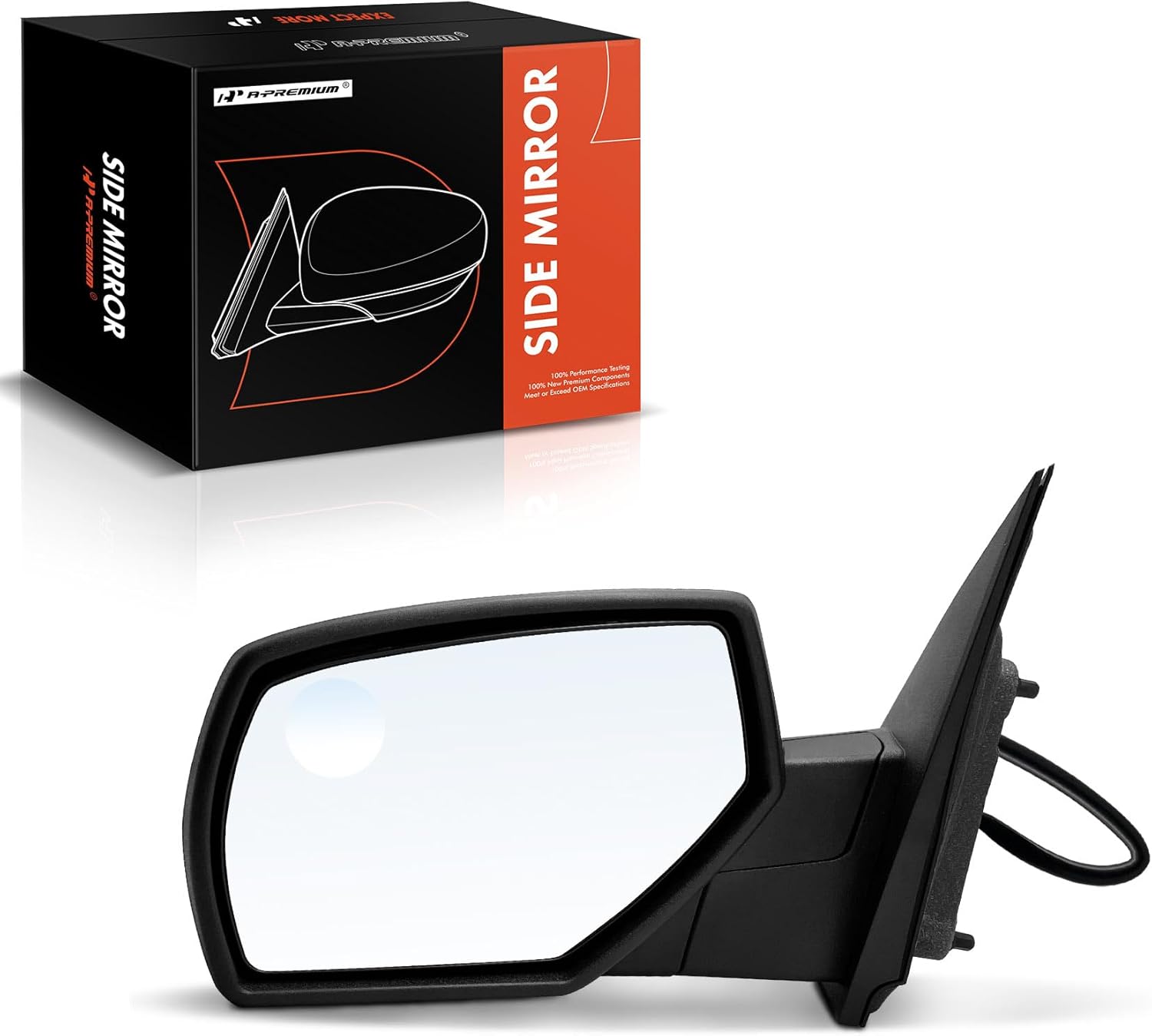 A-Premium Driver Side Power Door Mirror Compatible with Chevrolet Silverado 1500 2500HD & GMC Sierra 1500 2500 HD - Heated Manual Folding Chrome Outside Rear View Mirror w/Blind Spot Detection