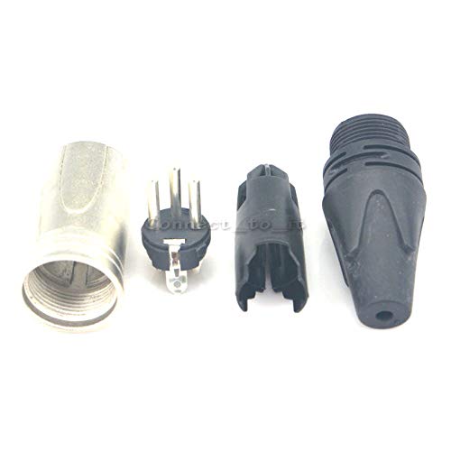 100 pcs XLR Connector Microphone Speaker Cable XLR Audio Jack 3 Pin Terminal Male Plug Inline Wire Connector