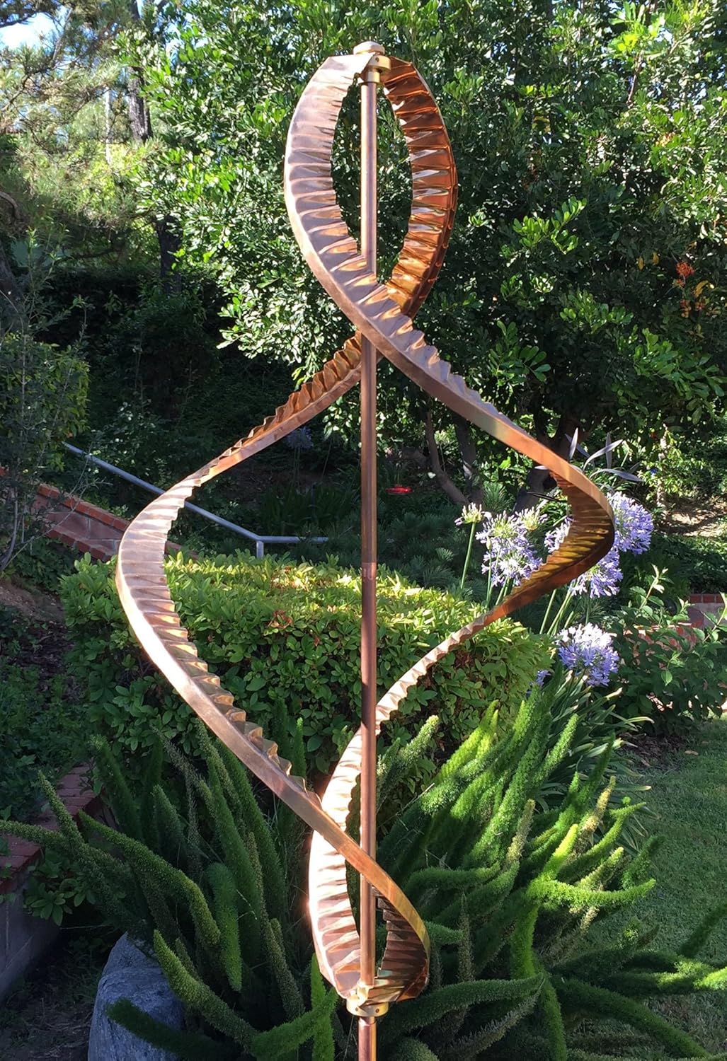 Stanwood Wind Sculpture Kinetic Copper Dual Helix Spinner