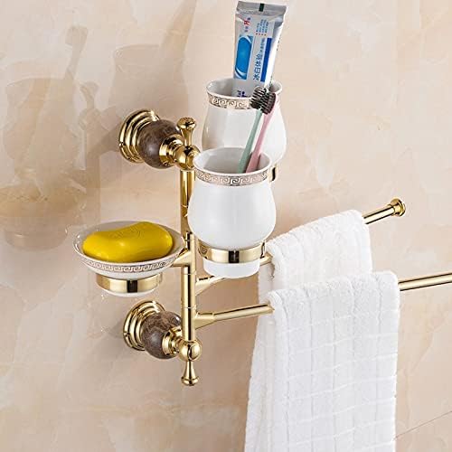 Shower Shelves Bathroom Accessories, Towel Hanger, Paper Holder, Towel Bar, Toilet Brush Holder, Towel Rack Bathing Accessories (Color : 2 Tiers Glass Shelf)