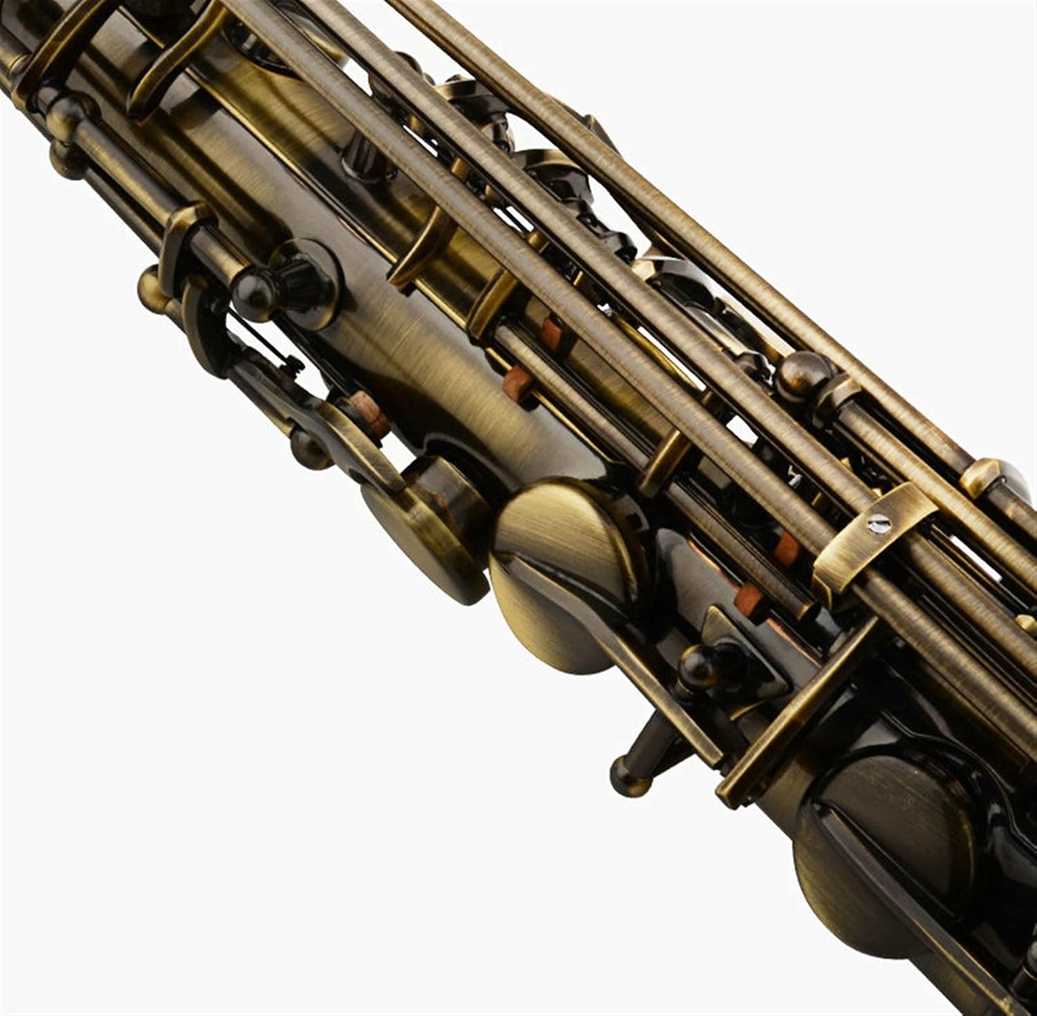 Saxophone Straight Alto Saxophone in E Flat Antique Copper Key Type Woodwind Instrument