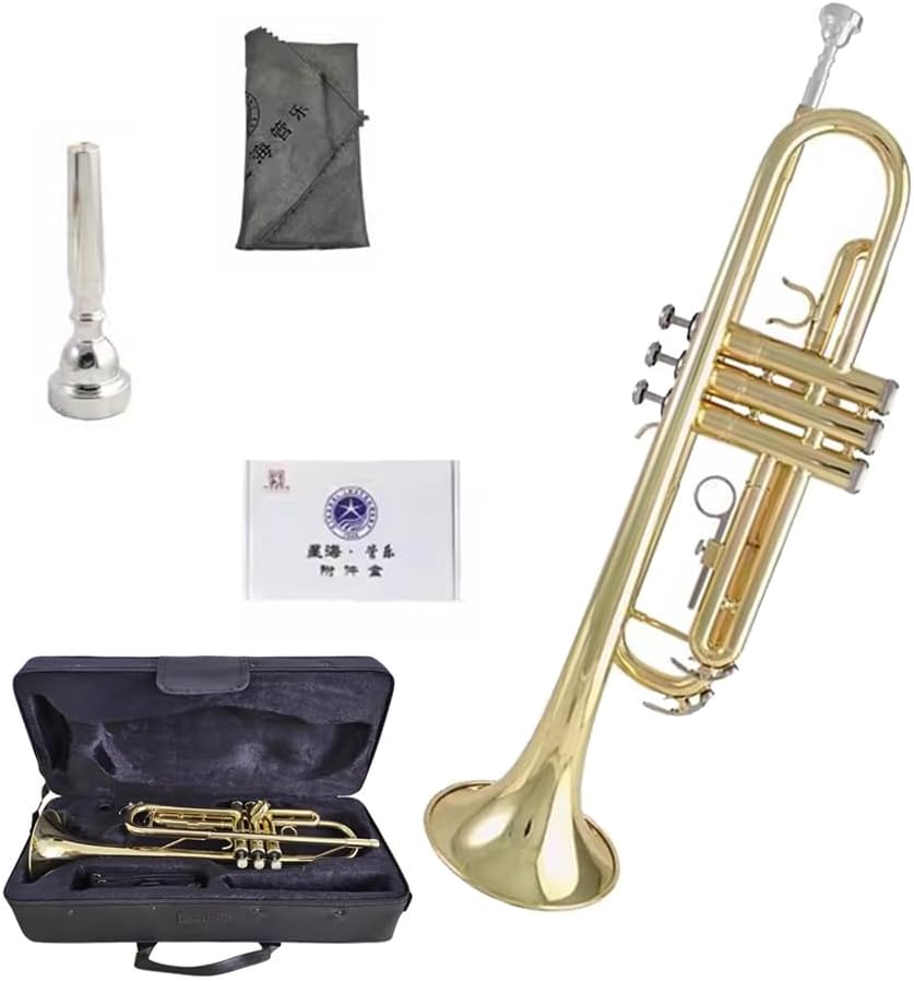 Trumpet in B Key, Performance-Level Wind Instrument Suitable for Beginners, Band Performance, Festival Celebration
