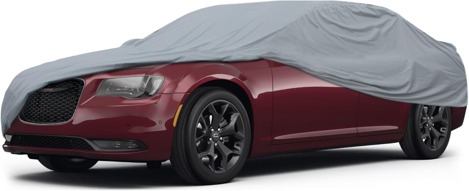 Motor Trend 4-Series Lightweight Car Cover, Fits 2005-2023 Chrysler 300 Sedan 300S 300C Touring L, Breathable Anti-Moisture Water-Resistant Scratch-Resistant, All-Weather Outdoor & Indoor Use