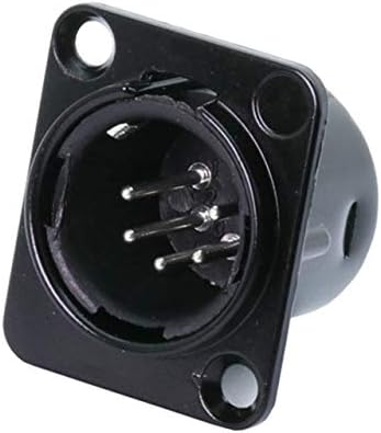 Davitu Electrical Equipments Supplies - 100pcs/lot 5Pin XLR Male/Female Panel Mount XLR Plug Jack Socket Microphone MIC Cable Terminal XLR Chassis Wire Connector - (Color: Male Black)