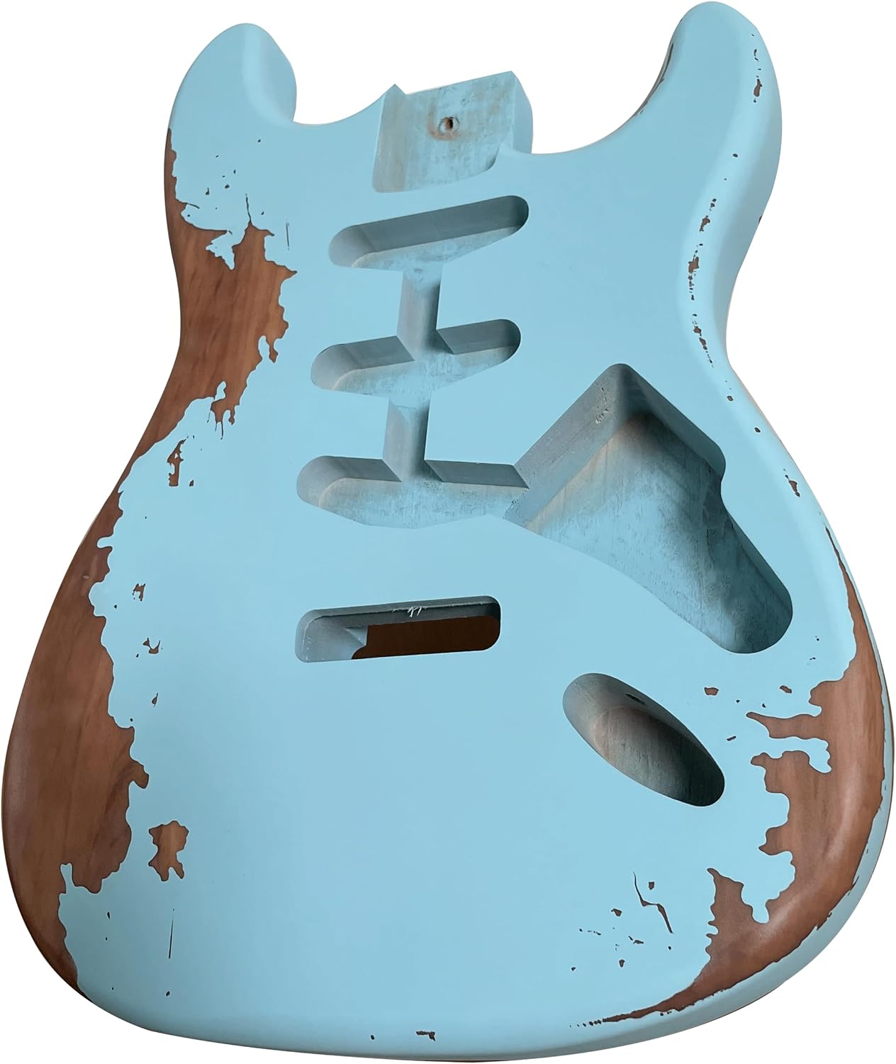 Relic Electric Guitar Body Stratocaster Style Nitro Top Alder Wood DIY Guitar Body Heavy Relic Guitar Body S-S-S pickups Blue