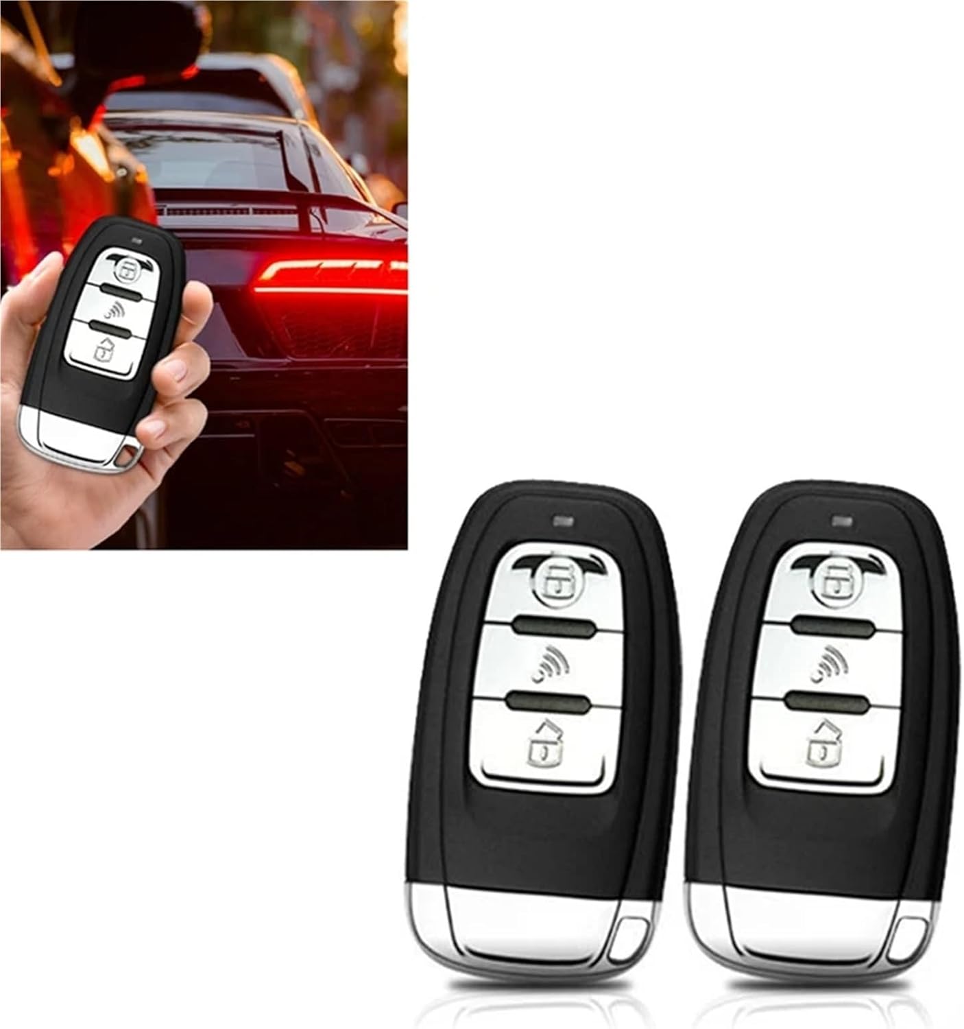 Car Remote Control Keyless Entry System with One Button Start/Stop - Black Autostart Engine Start Kit