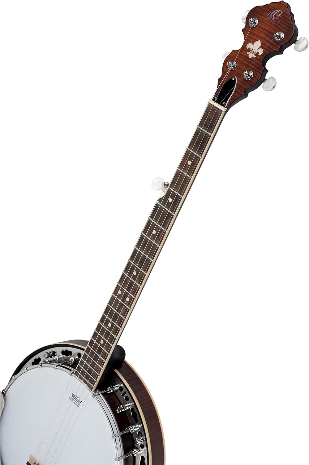 Ortega Guitars Americana Series 5-String Flamed Mahogany Resonator Banjo, Right, Whiskey Burst (OBJ300-WB)