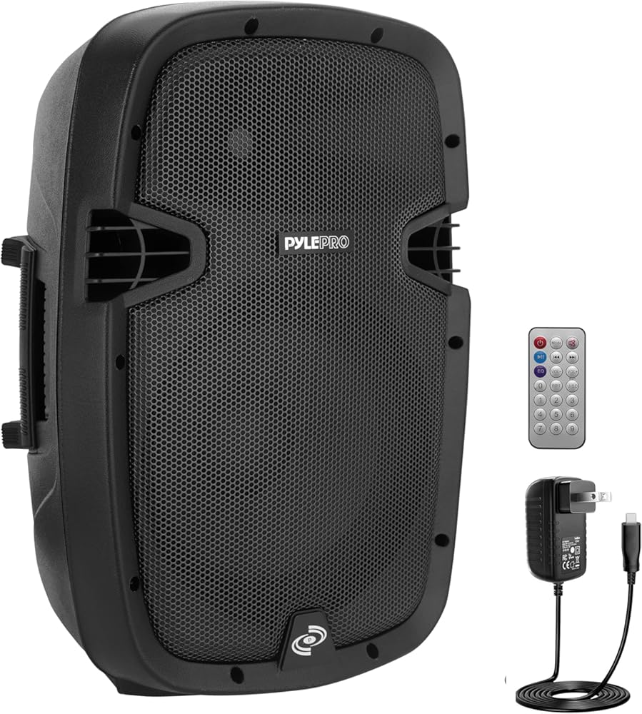 PYLE-PRO 1000W Powered Bluetooth PA System Speakers - Active DJ Speakers with 10 Inch Subwoofer Monitor Speaker and Built-in USB for Audio, Music, Concerts, Band - PPHP1037UB, Black